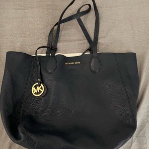Michael Kors unstructured navy blue tote